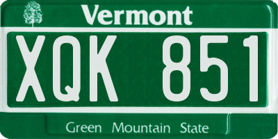 VT license plate XQK851