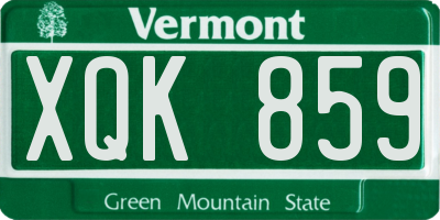 VT license plate XQK859