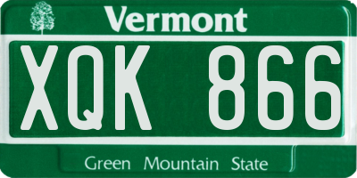 VT license plate XQK866