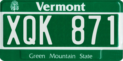 VT license plate XQK871