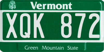 VT license plate XQK872
