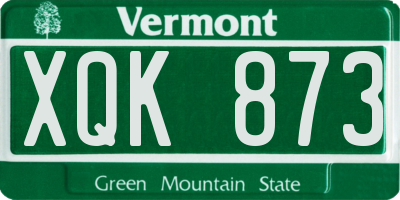 VT license plate XQK873
