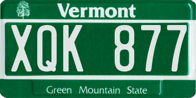 VT license plate XQK877