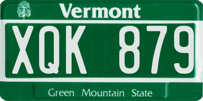 VT license plate XQK879
