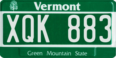 VT license plate XQK883