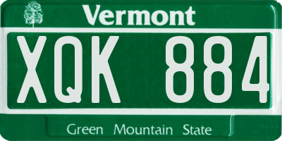 VT license plate XQK884