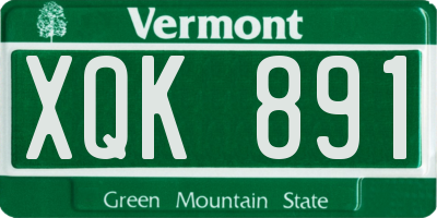 VT license plate XQK891