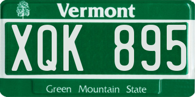 VT license plate XQK895