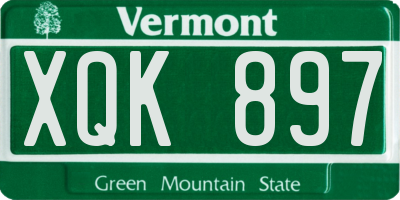 VT license plate XQK897