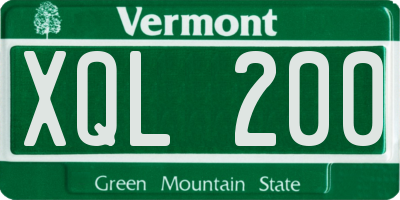 VT license plate XQL200