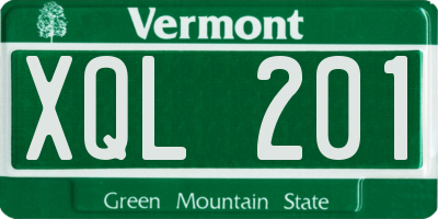 VT license plate XQL201