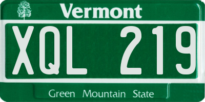 VT license plate XQL219