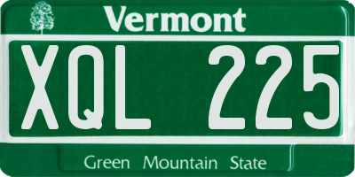 VT license plate XQL225