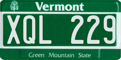 VT license plate XQL229