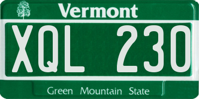VT license plate XQL230