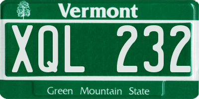VT license plate XQL232