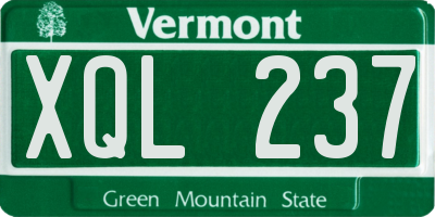 VT license plate XQL237