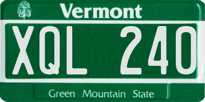 VT license plate XQL240