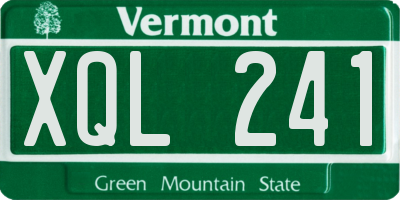 VT license plate XQL241