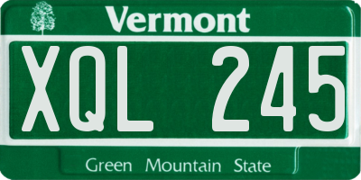 VT license plate XQL245