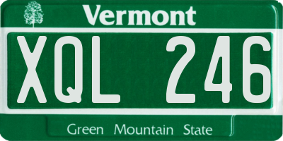 VT license plate XQL246