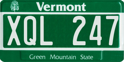VT license plate XQL247