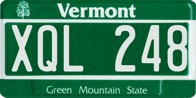 VT license plate XQL248