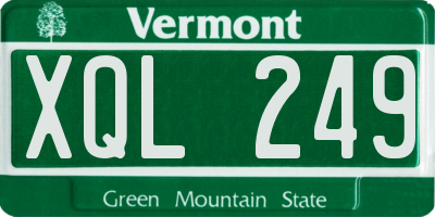 VT license plate XQL249