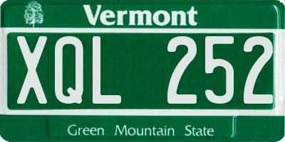 VT license plate XQL252