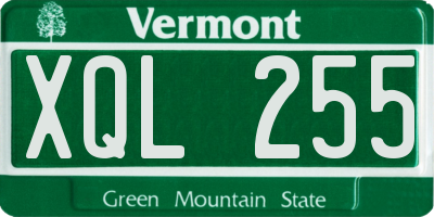 VT license plate XQL255