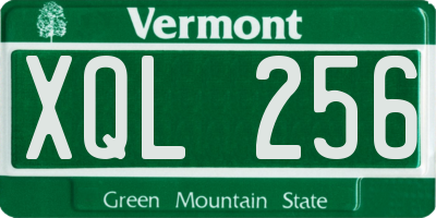 VT license plate XQL256