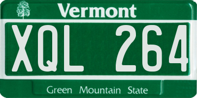 VT license plate XQL264