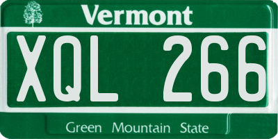 VT license plate XQL266