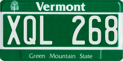 VT license plate XQL268