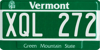 VT license plate XQL272