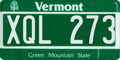VT license plate XQL273