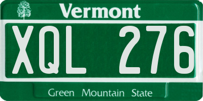 VT license plate XQL276