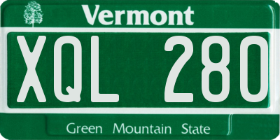 VT license plate XQL280