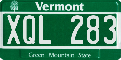 VT license plate XQL283