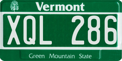 VT license plate XQL286