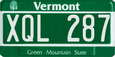 VT license plate XQL287