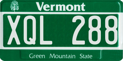 VT license plate XQL288