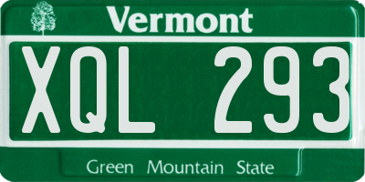 VT license plate XQL293