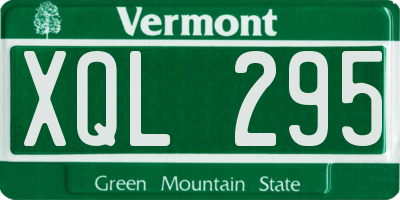 VT license plate XQL295