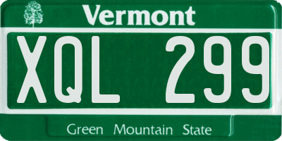 VT license plate XQL299