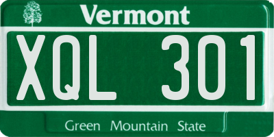 VT license plate XQL301