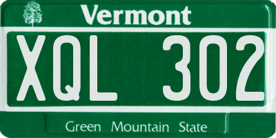 VT license plate XQL302