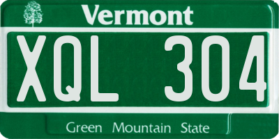 VT license plate XQL304