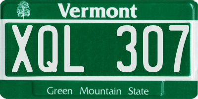 VT license plate XQL307