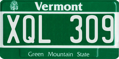 VT license plate XQL309